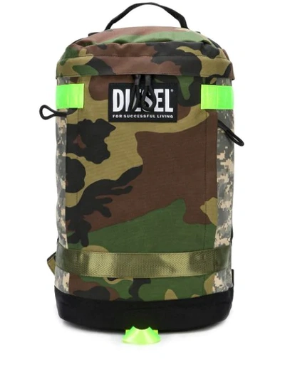 Diesel Rucksack Mit Camouflage-print In Green
