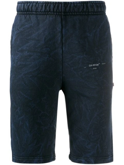 Off-white Printed Track Shorts In Blue