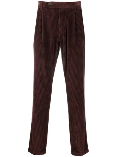Eleventy Corduroy Straight-leg Trousers In Red