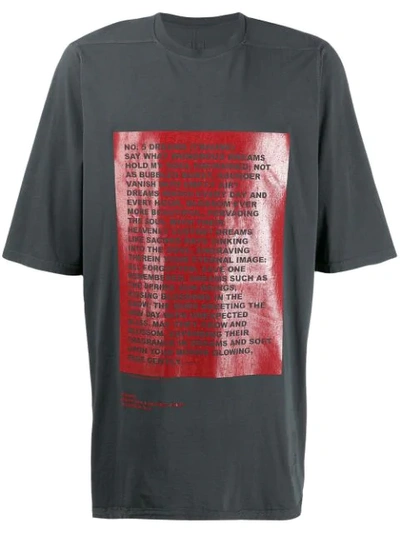 Rick Owens Drkshdw Traume Slogan Print T-shirt In Grey