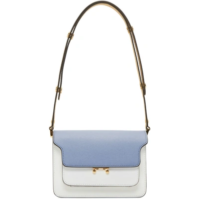 Marni Blue And White Small Trunk Bag In Z255n Blue