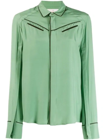 A.f.vandevorst Long-sleeve Fitted Blouse In Green