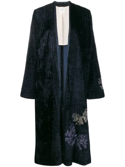 Forte Forte Embroidered Kaftan Coat In Blue