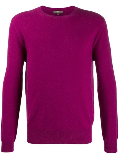 N•peal The Oxford Crew Neck Jumper In Purple