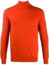 N•peal Fine-knit Funnel Neck Jumper In Orange