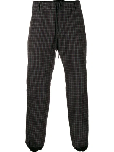 Sacai Check Trousers In Black