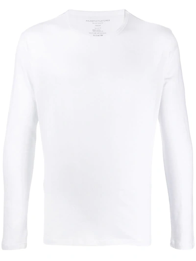 Majestic Long-sleeve Slim-fit T-shirt In White