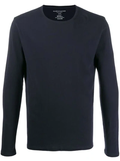 Majestic Slim-fit Long-sleeve T-shirt In Blue