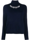 Liu •jo Pullover Mit Kristallen In Blue