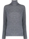 Roberto Collina Roll Neck Knitted Jumper In Grey