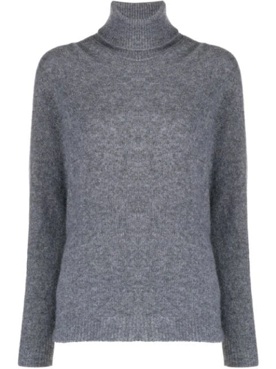 Roberto Collina Roll Neck Knitted Jumper In Grey
