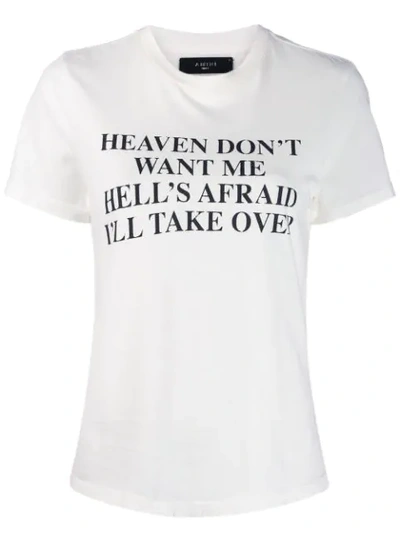 Amiri T-shirt Mit Slogan-print In White