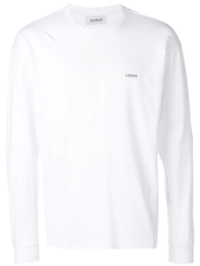 Adish Logo Embroidery Sweatshirt In White