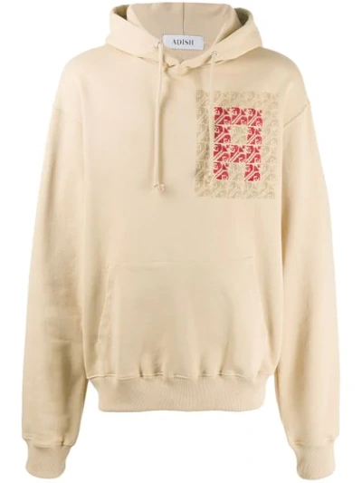 Adish Logo Embroidery Hoodie In Neutrals