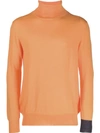 Lc23 Plain Roll-neck Jumper In Orange