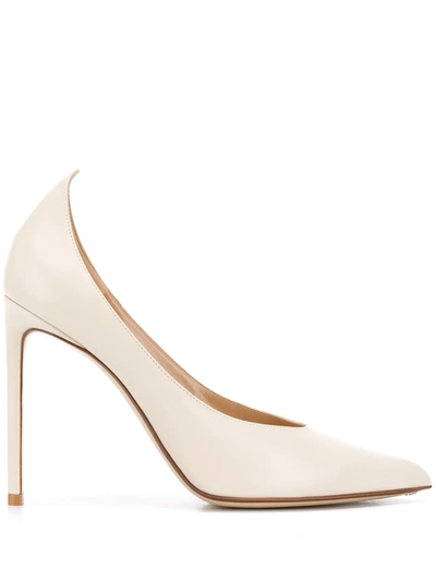 Francesco Russo Pointed Toe Pumps In Neutrals