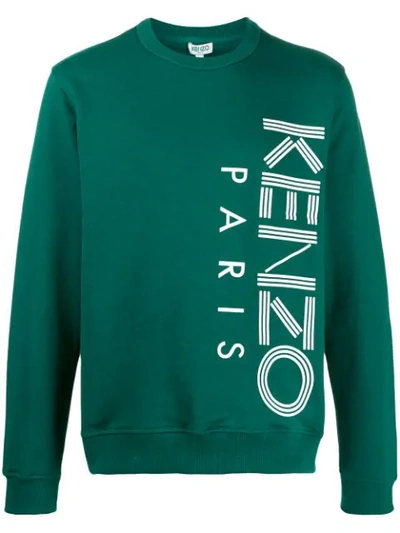 Kenzo Logo Print Sweatshirt In Green