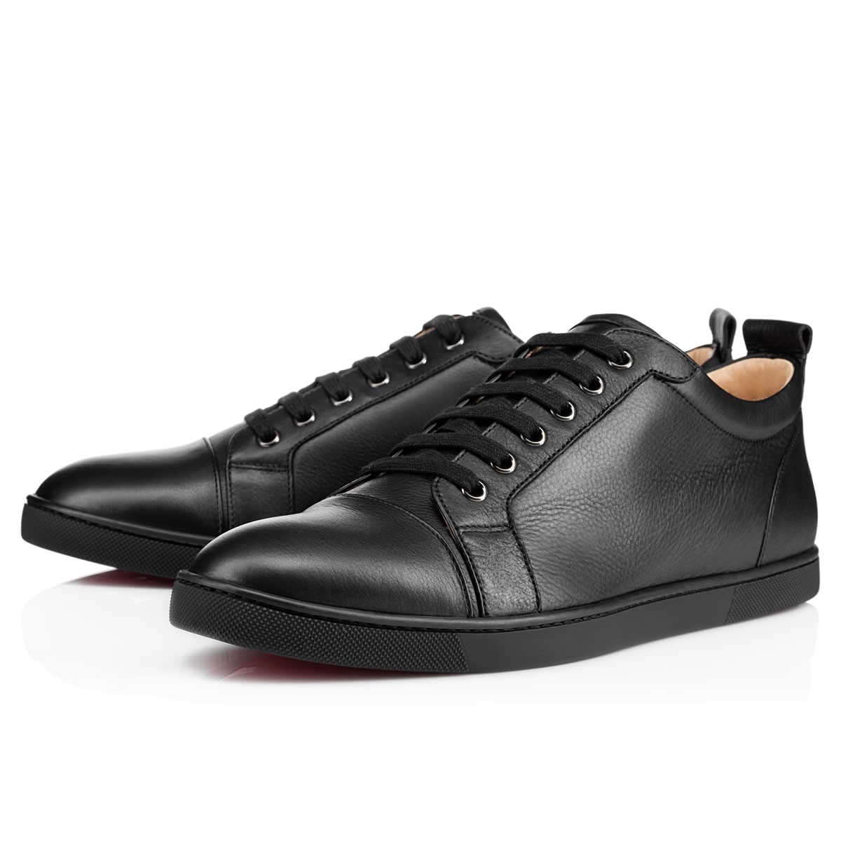 Christian Louboutin Gondolier Men's Flat Black Leather - Men Shoes ...
