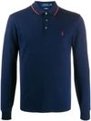 Polo Ralph Lauren Logo Embroidered Polo Shirt In Blue