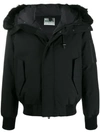 Kenzo Padded Zip-up Hooded Jacket In Black