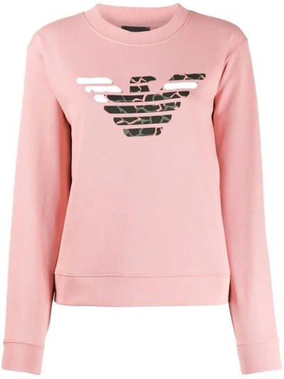Emporio Armani Branded Sweatshirt In Pink