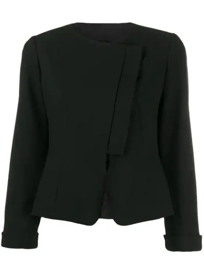 Emporio Armani Asymmetric Blazer In Black