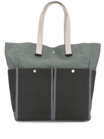 Cabas Large Botanical Tote In Blue