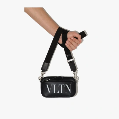 Valentino Garavani Black Vltn Logo Leather Cross Bag | ModeSens
