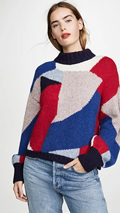 Eleven Six Caroline Colorblock Alpaca & Merino Wool Blend Sweater In Multi Denauvaud Combo