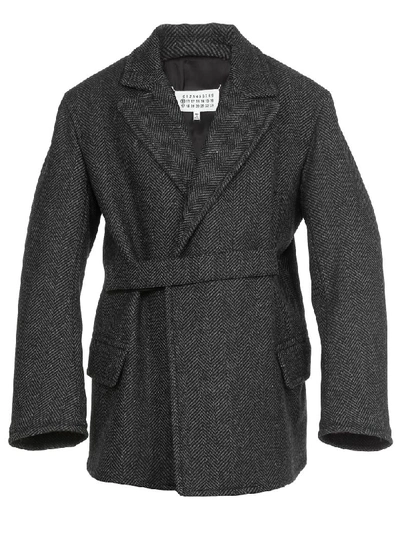 Maison Margiela Oversize Coat In Charcoal