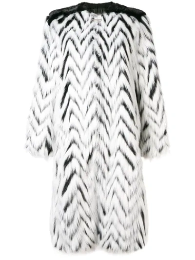 Givenchy Black And White Chevron Coat