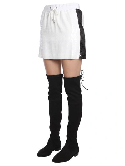 Alberta Ferretti Sequin Mini Skirt In White