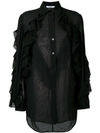 Givenchy Ruffled Style Transparent Blouse In Black