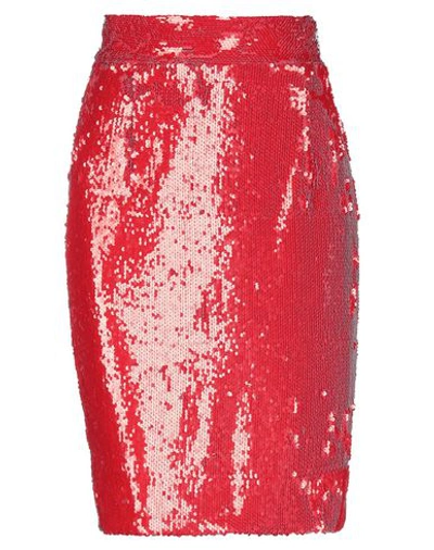Dondup Sequined Pencil Skirt In Red