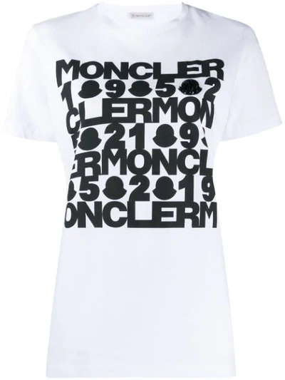 Moncler Embellished Logo Tee In White