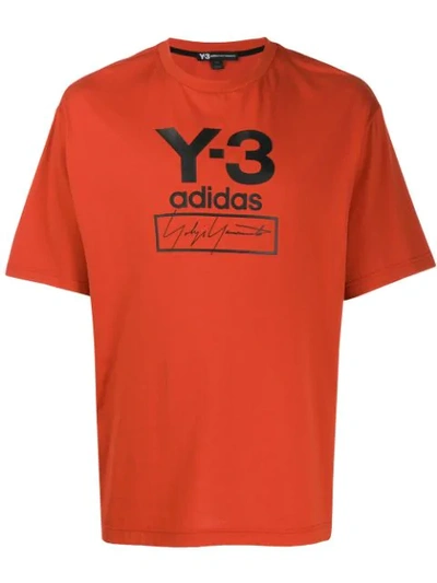 Y-3 X Adidas Logo Print T-shirt In Orange