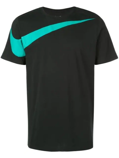 Nike Large Swoosh T-shirt In Black