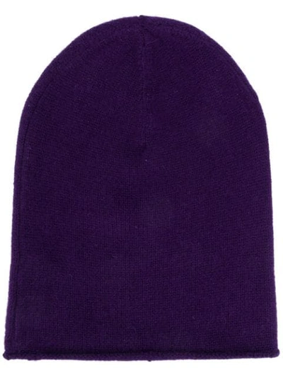 Allude Chunky Knit Beanie Hat In Purple