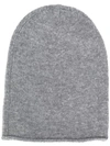 Allude Chunky Knit Beanie Hat In Grey