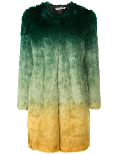 Mary Katrantzou Thalia Ombre Faux Fur Coat In Green