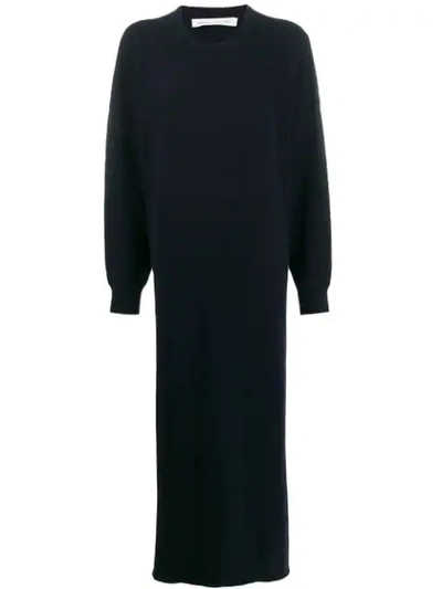 Extreme Cashmere Long Cashmere-blend Dress In Blue