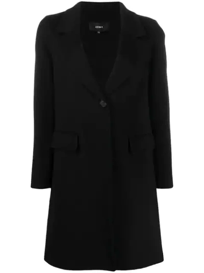 Arma Single Breasted Coat In Black