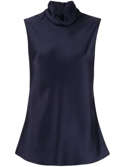 Maison Rabih Kayrouz Sleeveless Turtleneck Top In Blue