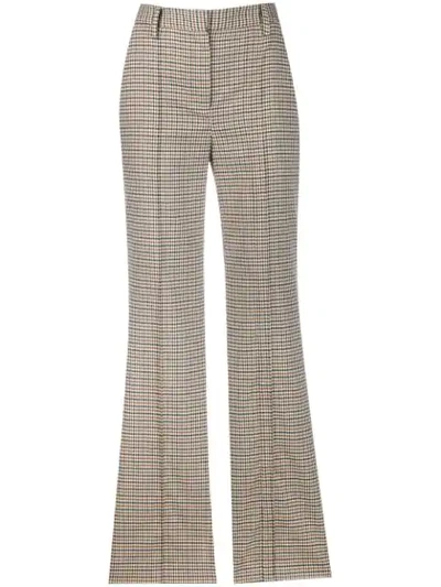 Eudon Choi High-waist Checked Trousers In Brown