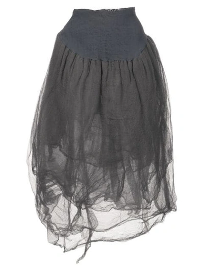 Marc Le Bihan Asymmetric Midi Skirt In Grey