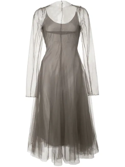 Marc Le Bihan Tulle Midi Dress In Grey