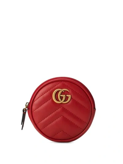 Gucci Gg Marmont Coin Purse In Red