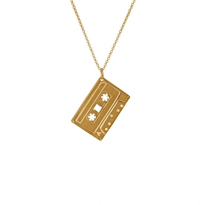 Edge Only Mixed Tape Pendant In Gold - A Cassette Tape Pendant With A Belcher Chain