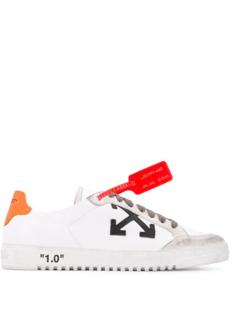 off white logo patch low top sneakers
