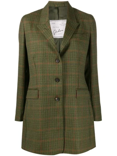 Giuliva Heritage Collection The Karen Prince Of Wales-check Wool Blazer In Green